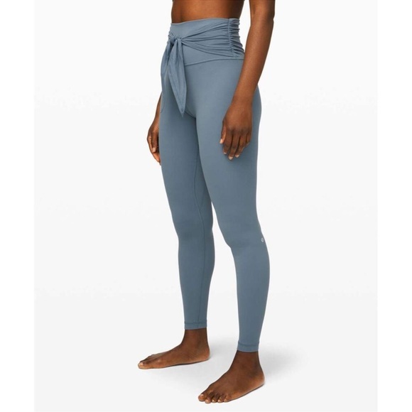 Lululemon Athletica Blue Charcoal Align Wrap Tie-Waist Leggings Size 9 - Picture 1 of 8